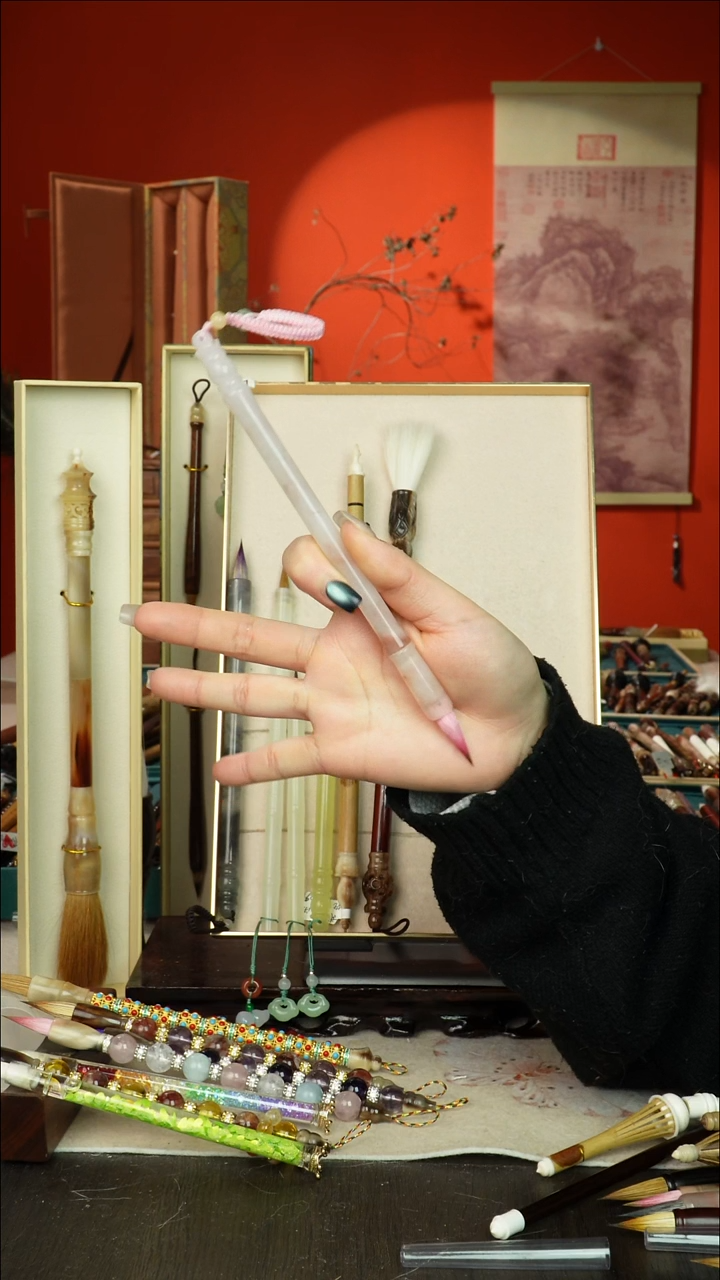 481号闪孤品高货毛笔链接 清水试笔 蘸墨不退