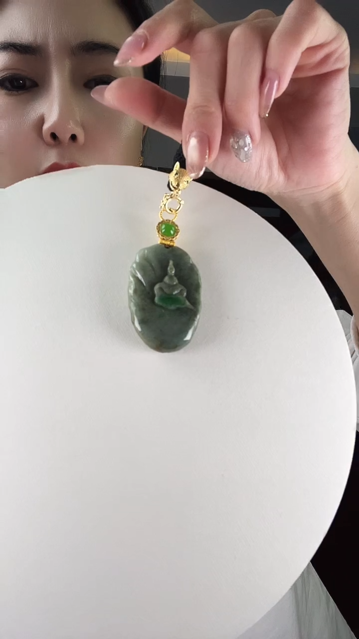 【闪购商品】翡翠颈饰未镶嵌无相观音
