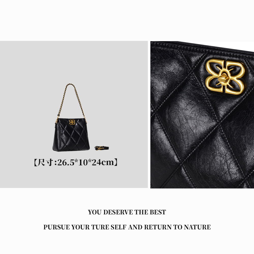 【广州特特】GQ-1892-黑色百搭气质小众女士腋下单肩肩包