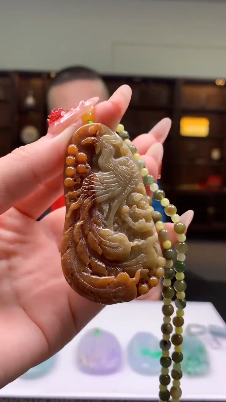 【闪购商品】定制翡翠未镶嵌1051ry-毛货挂件44赠珠链