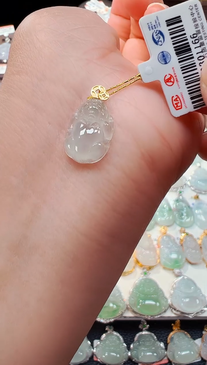 【闪购商品】翡翠吊坠(不含链)18K金镶嵌貔貅吊坠1166