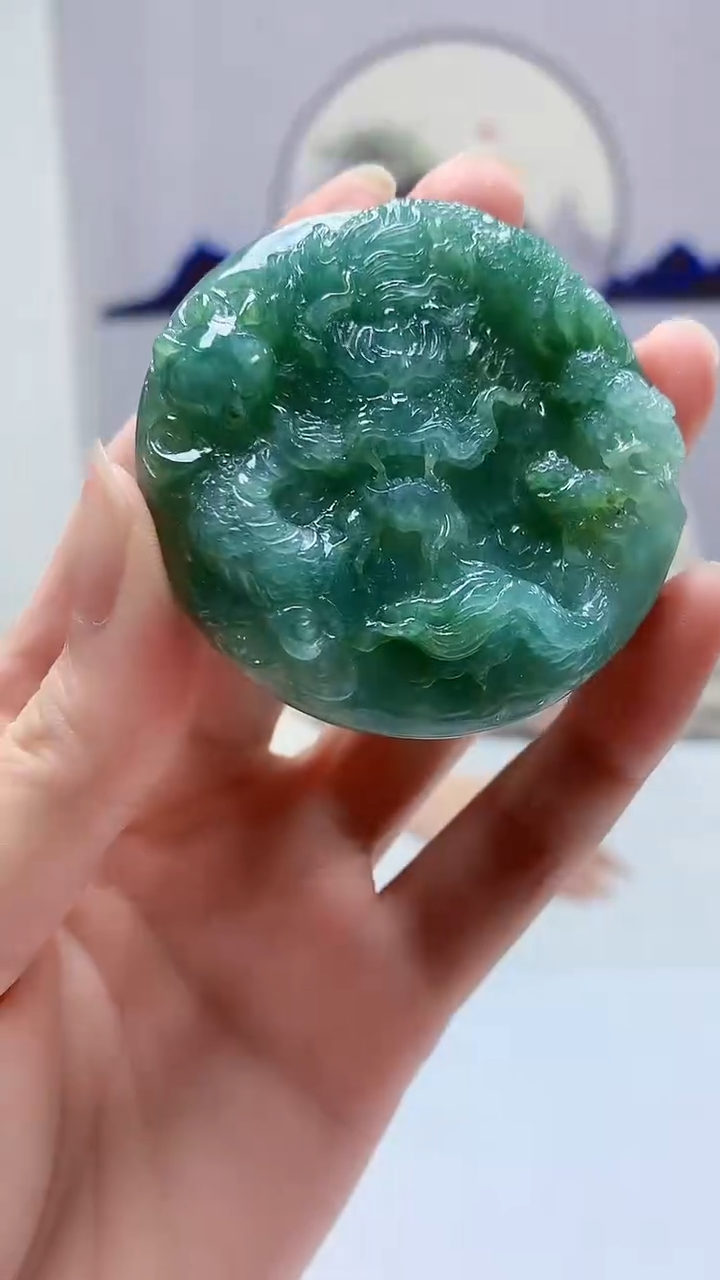 【闪购商品】定制翡翠未镶嵌4852zm-毛货挂件199龙马