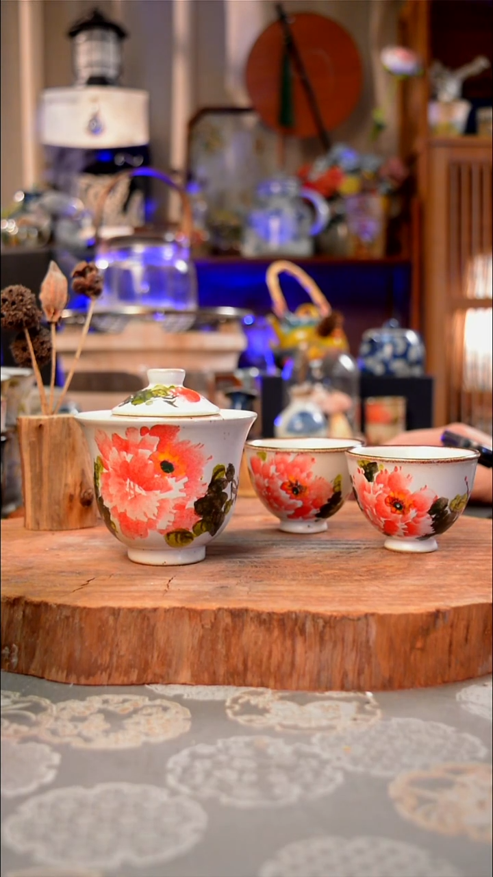 【闪购商品】杯子牡丹手工手绘手工手绘