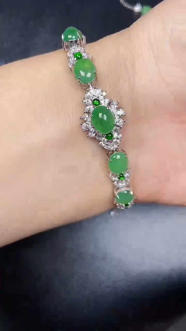 银S925镶嵌戒指翡翠4444