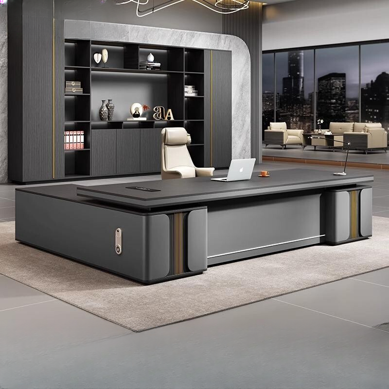 办公室总裁桌老板桌椅组合现代轻奢高级经理桌商用大班台办公家具
