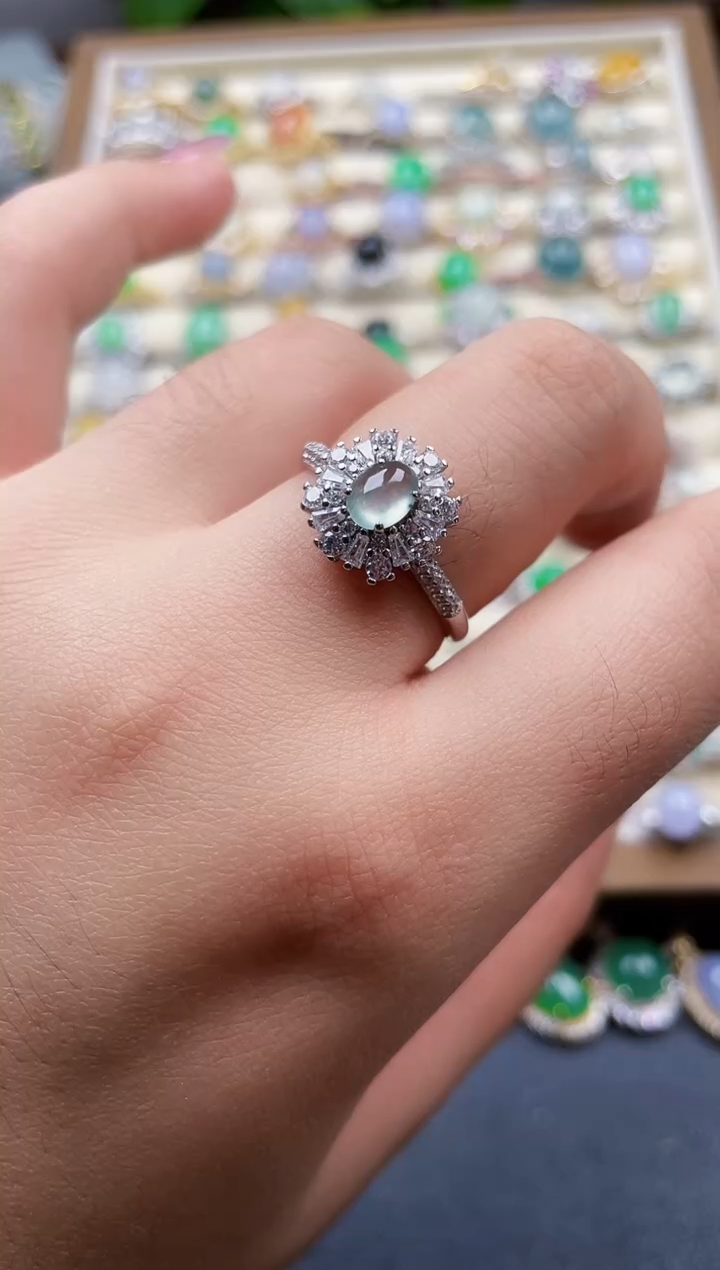 银S925镶嵌戒指翡翠251