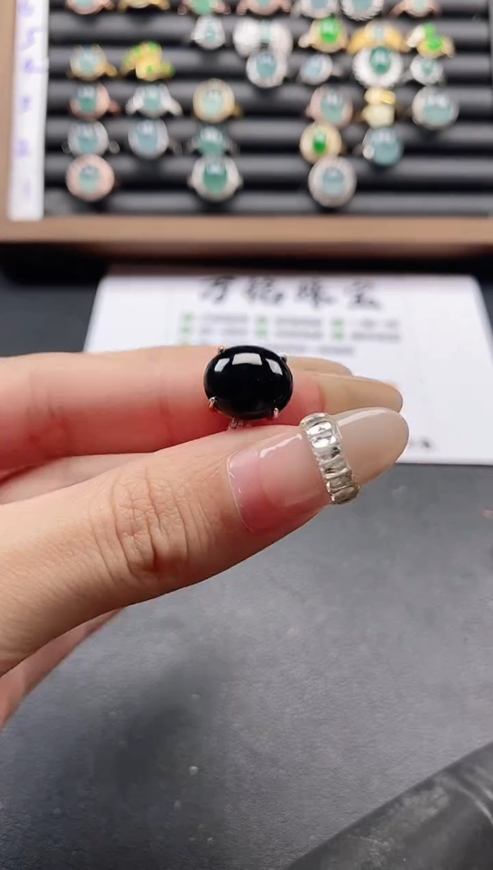 银S925镶嵌戒指翡翠51511
