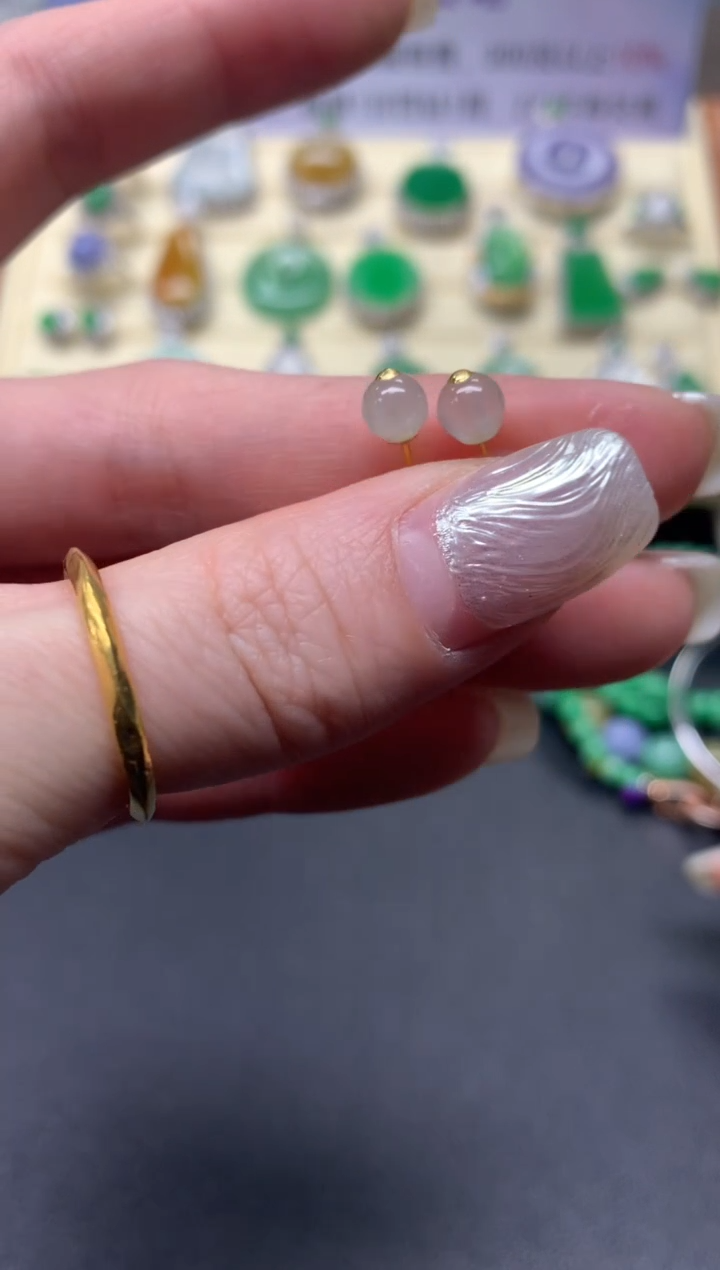 【闪购商品】翡翠耳饰18K金镶嵌耳饰|150+30