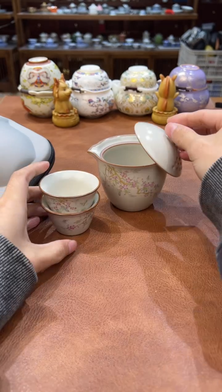 真的很便宜会开片的旅行茶具
