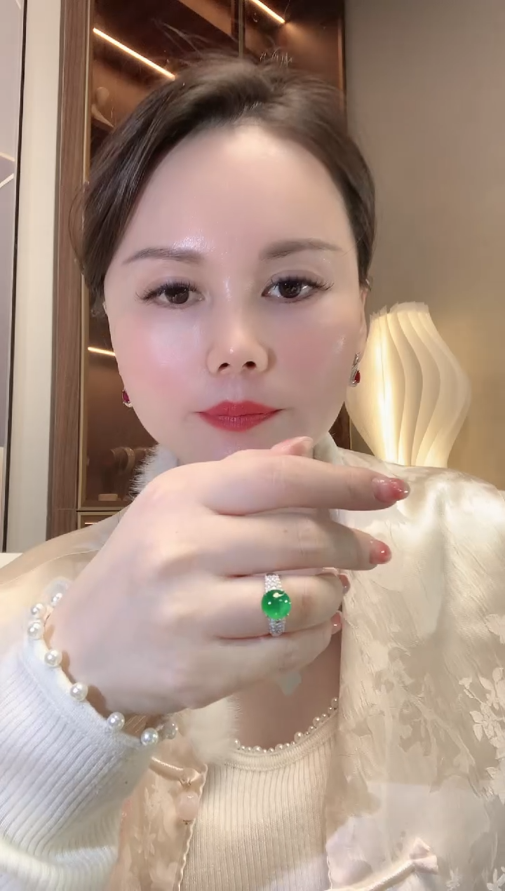 【闪购商品】翡翠戒指18K金镶嵌D78 翡翠