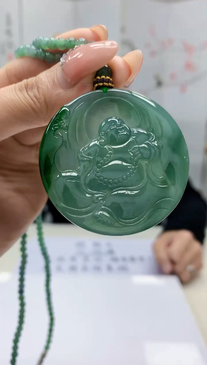 【闪购商品】定制翡翠未镶嵌5152MM-毛货挂件104