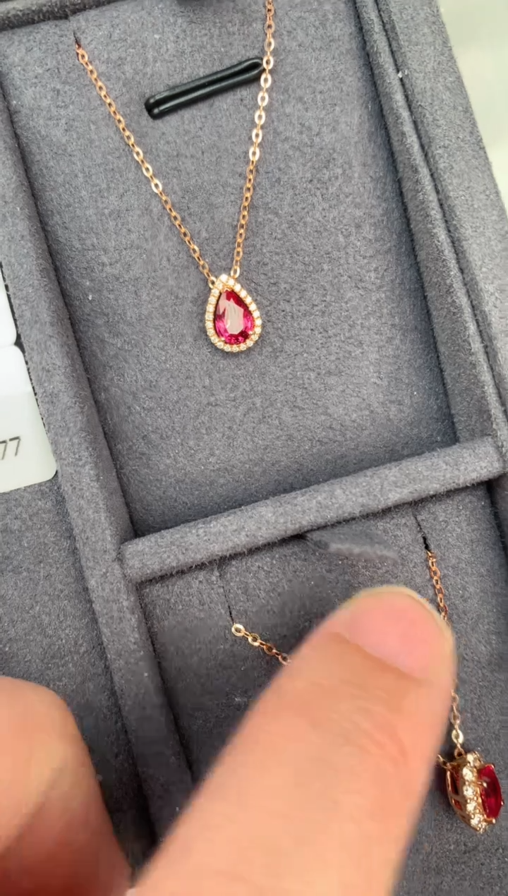 【闪购商品】红宝石颈饰18K金镶嵌47分红宝石项链