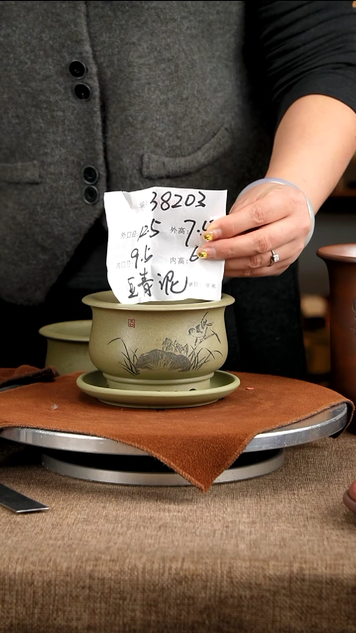 紫砂花盆花卉工艺38203+z