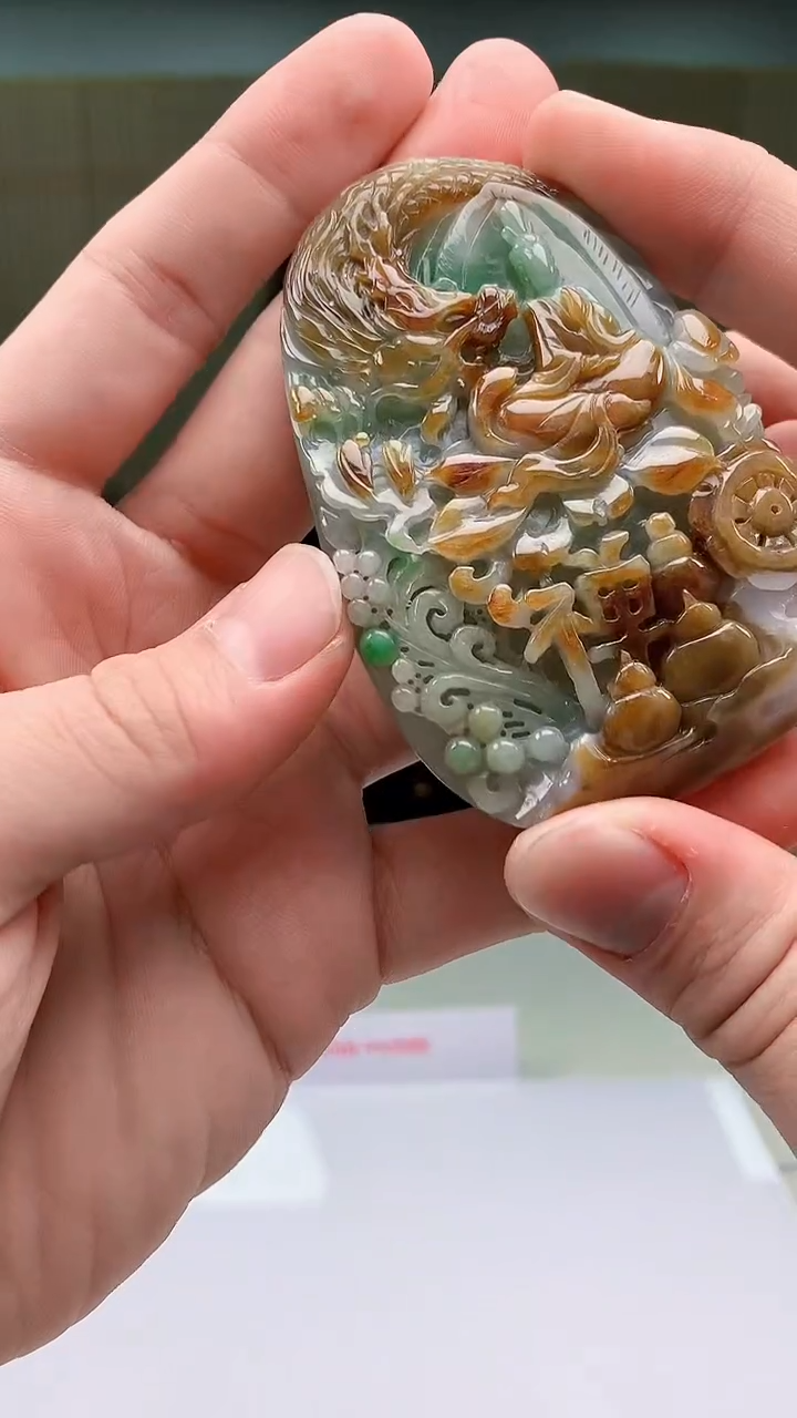 【闪购商品】定制翡翠未镶嵌4829bb-毛货挂件83