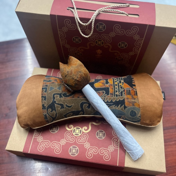 香云纱助眠颈椎枕护颈枕小骨枕家用精美复古创意多功能礼盒套装
