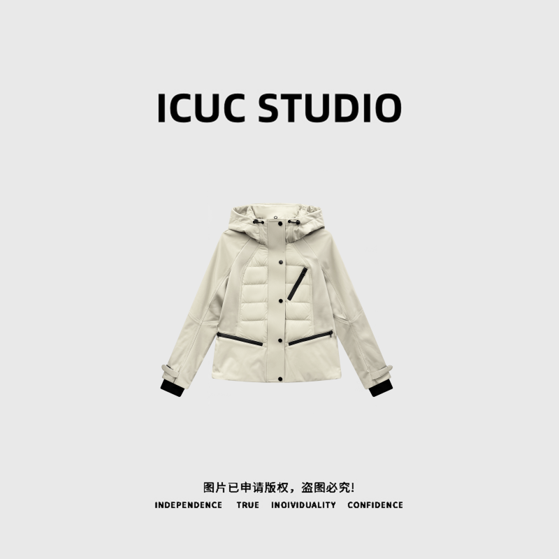 ICUC STUDIO-"山系轻行"90白鹅绒三防连帽冲锋衣外套2503