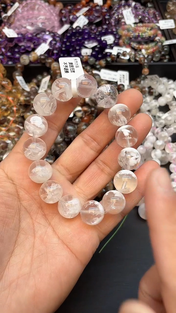 【闪购商品】水晶手链未镶嵌23 雪花幽灵14mm+