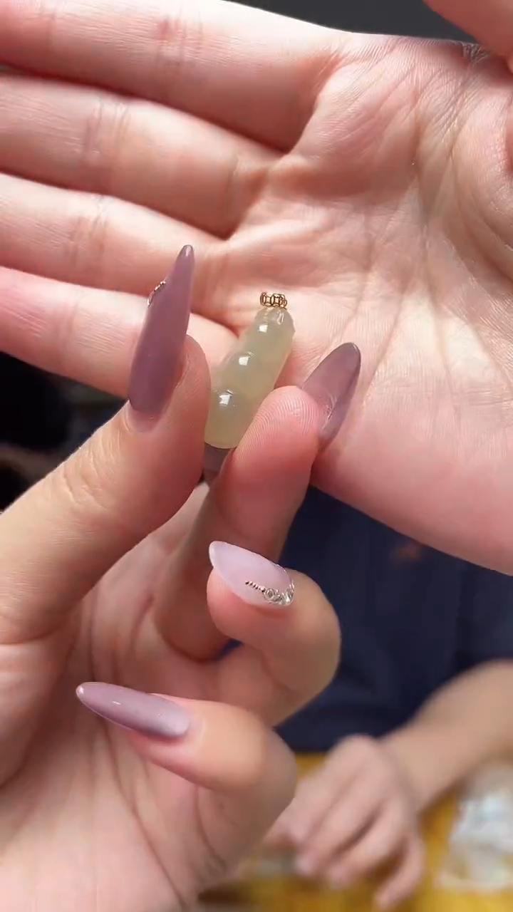 和田玉18K金镶嵌颈饰（多样性单个发货）