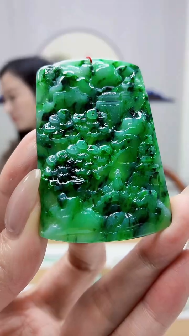 未镶嵌定制翡翠4852MM-毛货挂件70