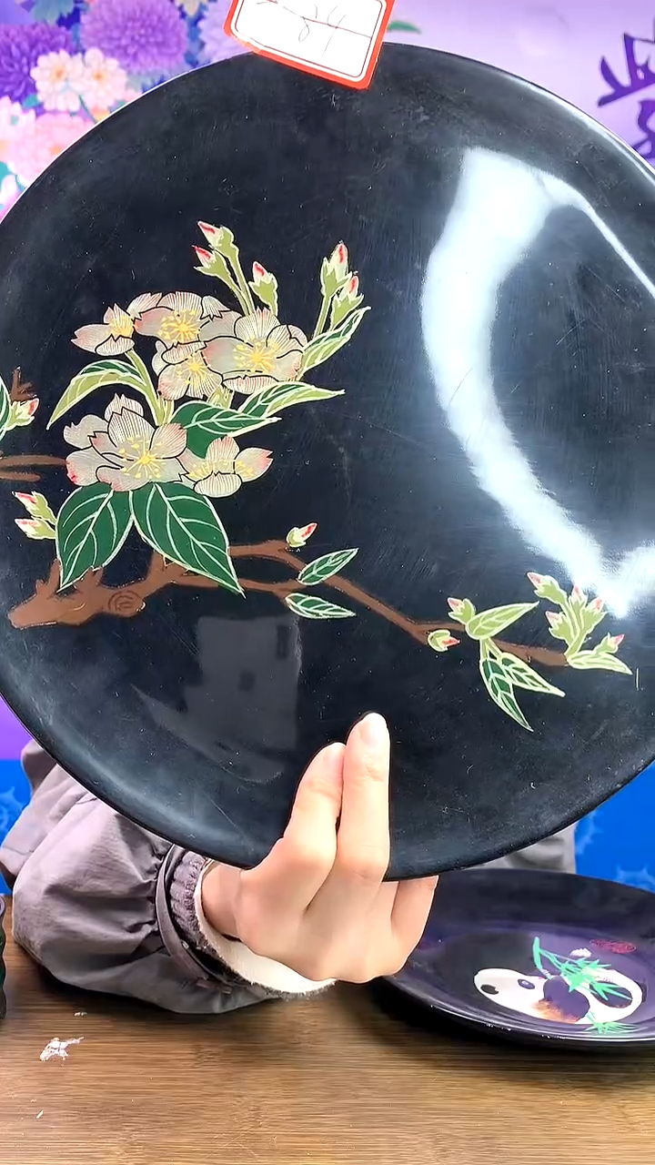 【闪购商品】雕银丝光晕彩樱花圆盘