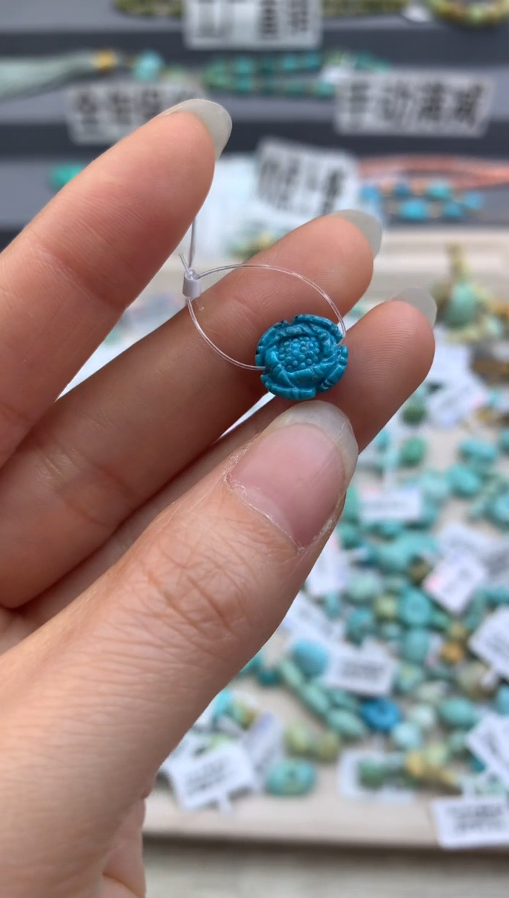 未镶嵌绿松石精工雕刻茜.F41