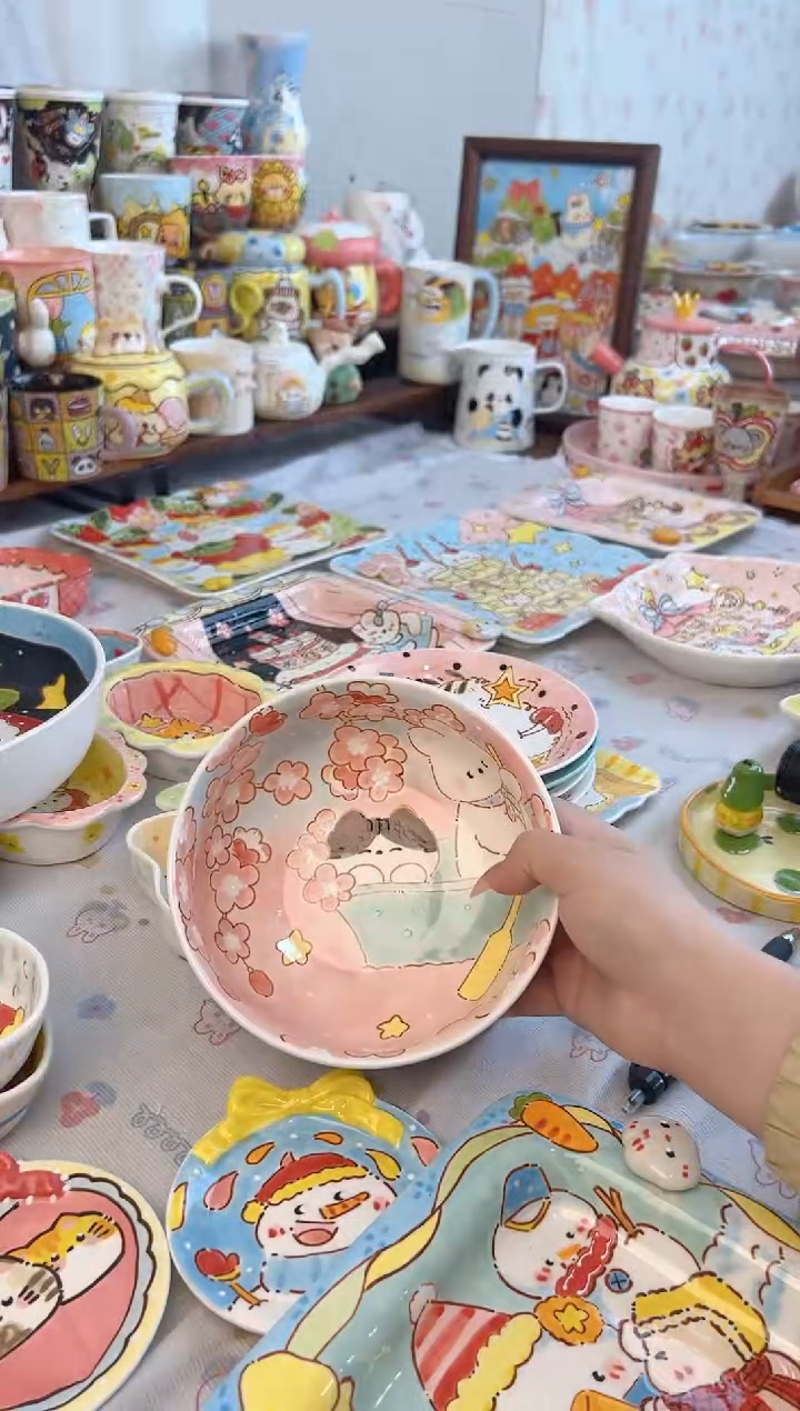 摆件陶小****飞景德镇陶瓷手绘微瑕