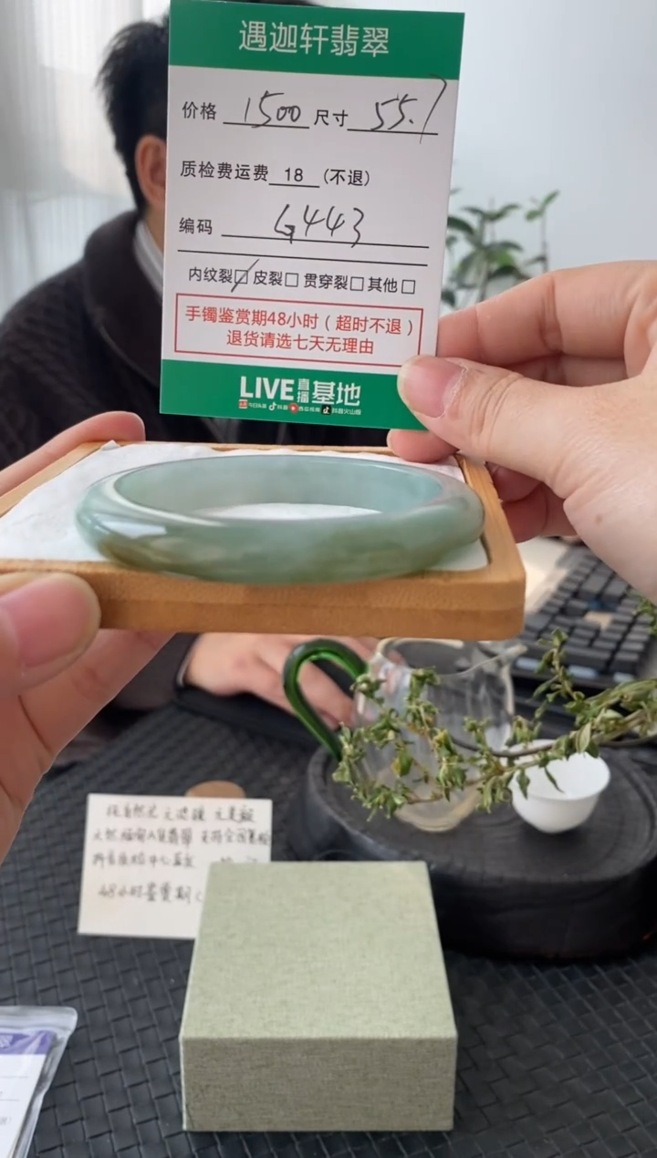未镶嵌手镯翡翠G443 圈口55.7