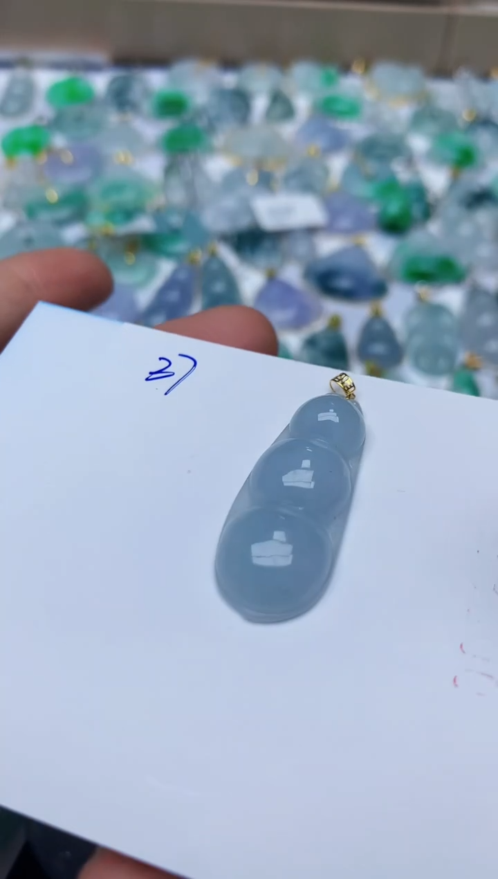 【闪购商品】翡翠颈饰18K金镶嵌天然翡翠A货   37