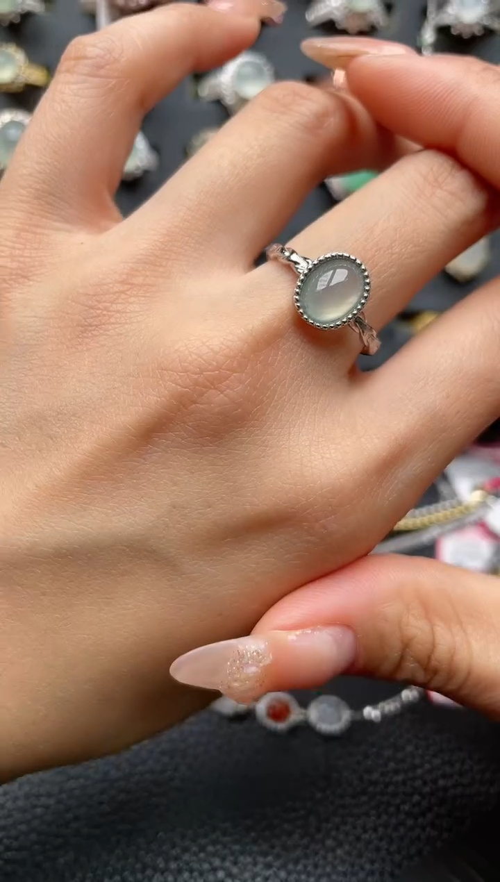 【闪购商品】翡翠戒指银S925镶嵌3333333333  9