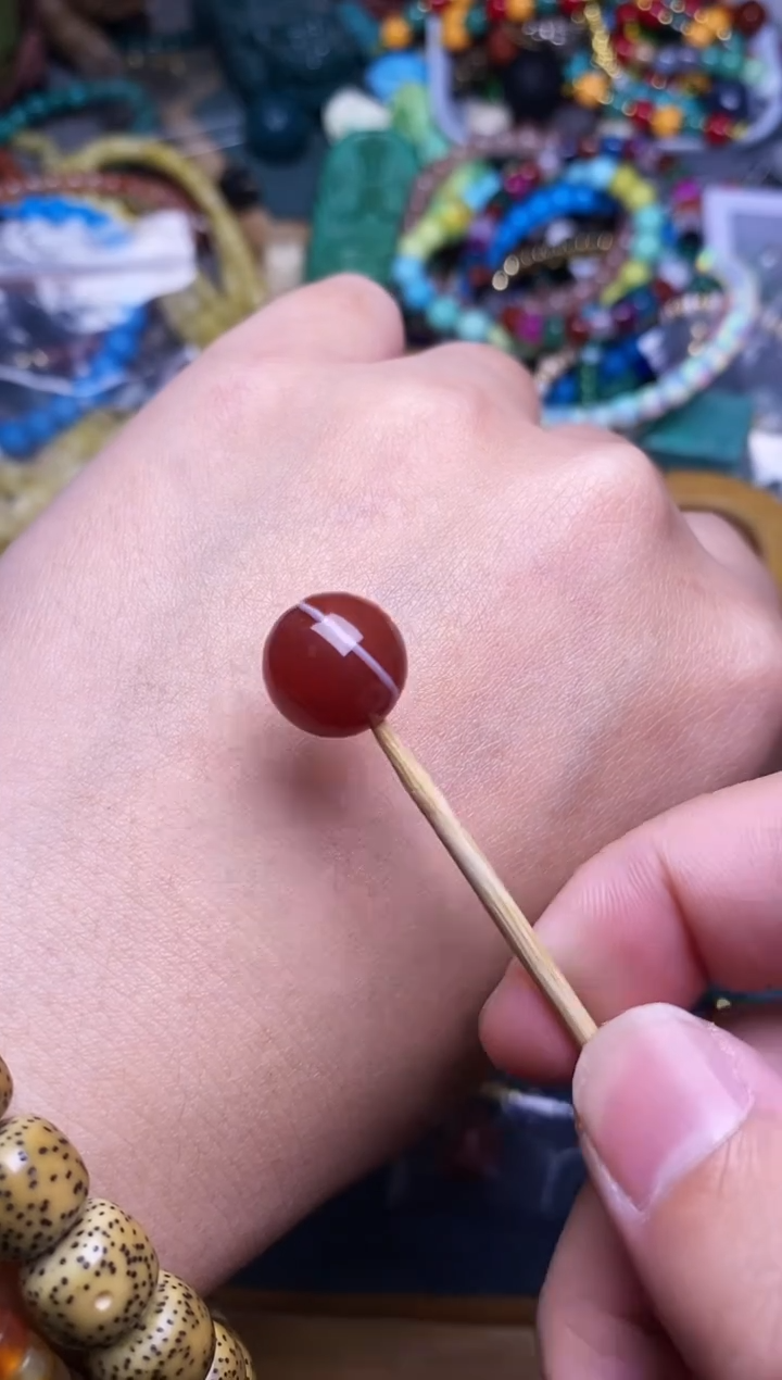 【闪购商品】玛瑙/玉髓配饰未镶嵌一线单珠卡12mm左右 单个发