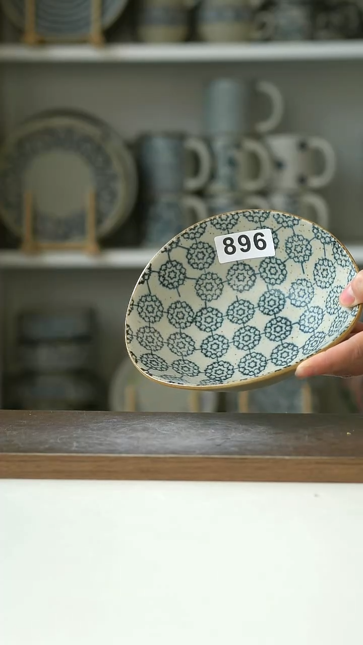 陶瑕不退换896绣球海浪碗16cm@7-7@