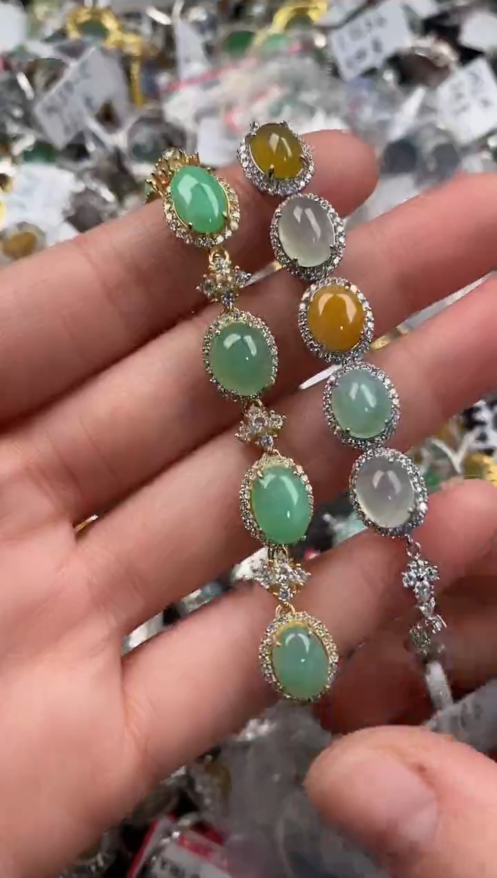 银S925镶嵌戒指翡翠888               10