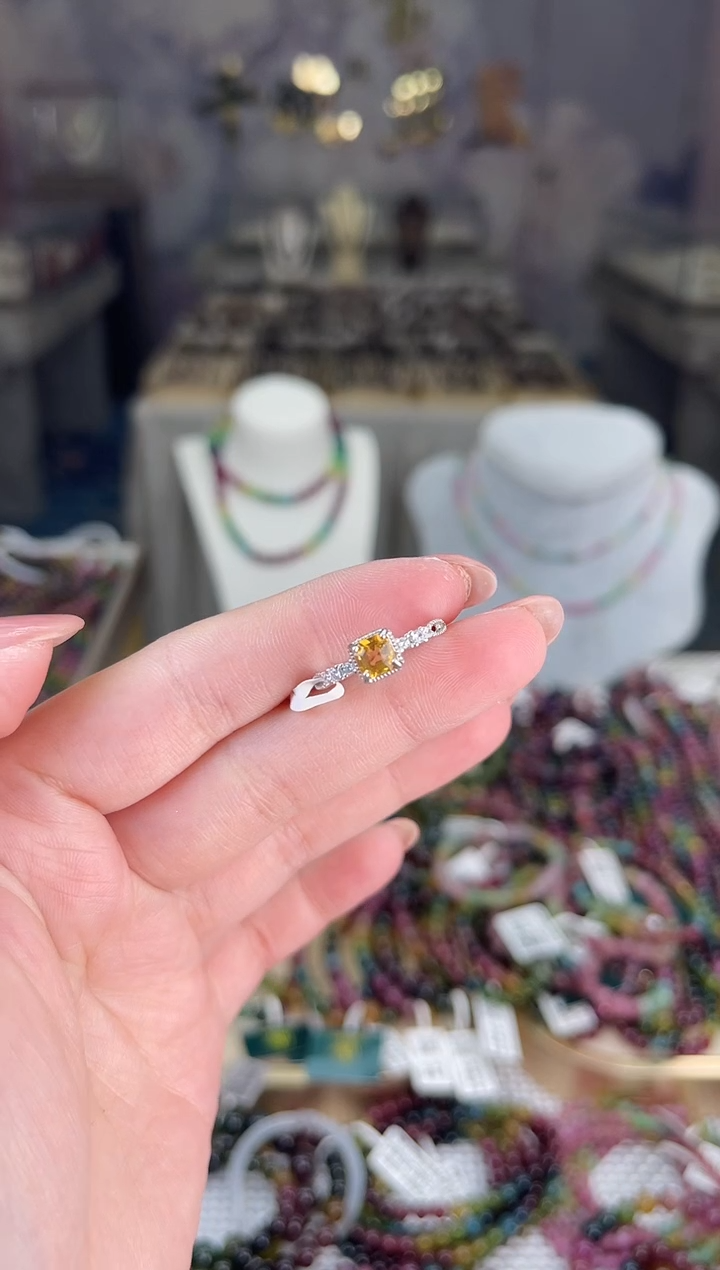 【闪购商品】碧玺/银S925镶嵌碧玺戒指多样性发货