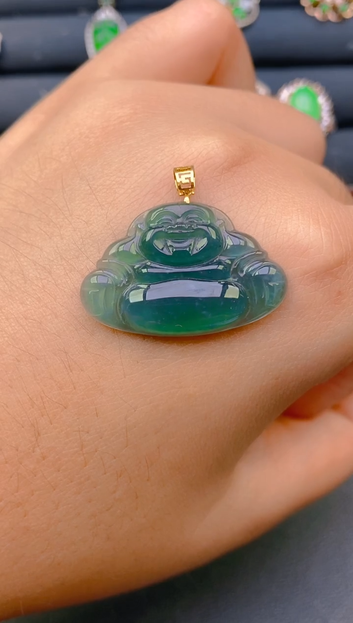 【闪购商品】翡翠戒指18K金镶嵌天然A货翡翠1