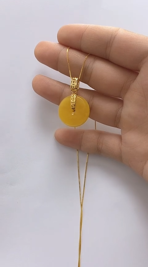 【闪购商品】琥珀裸石银S925镶嵌蜜蜡锁骨