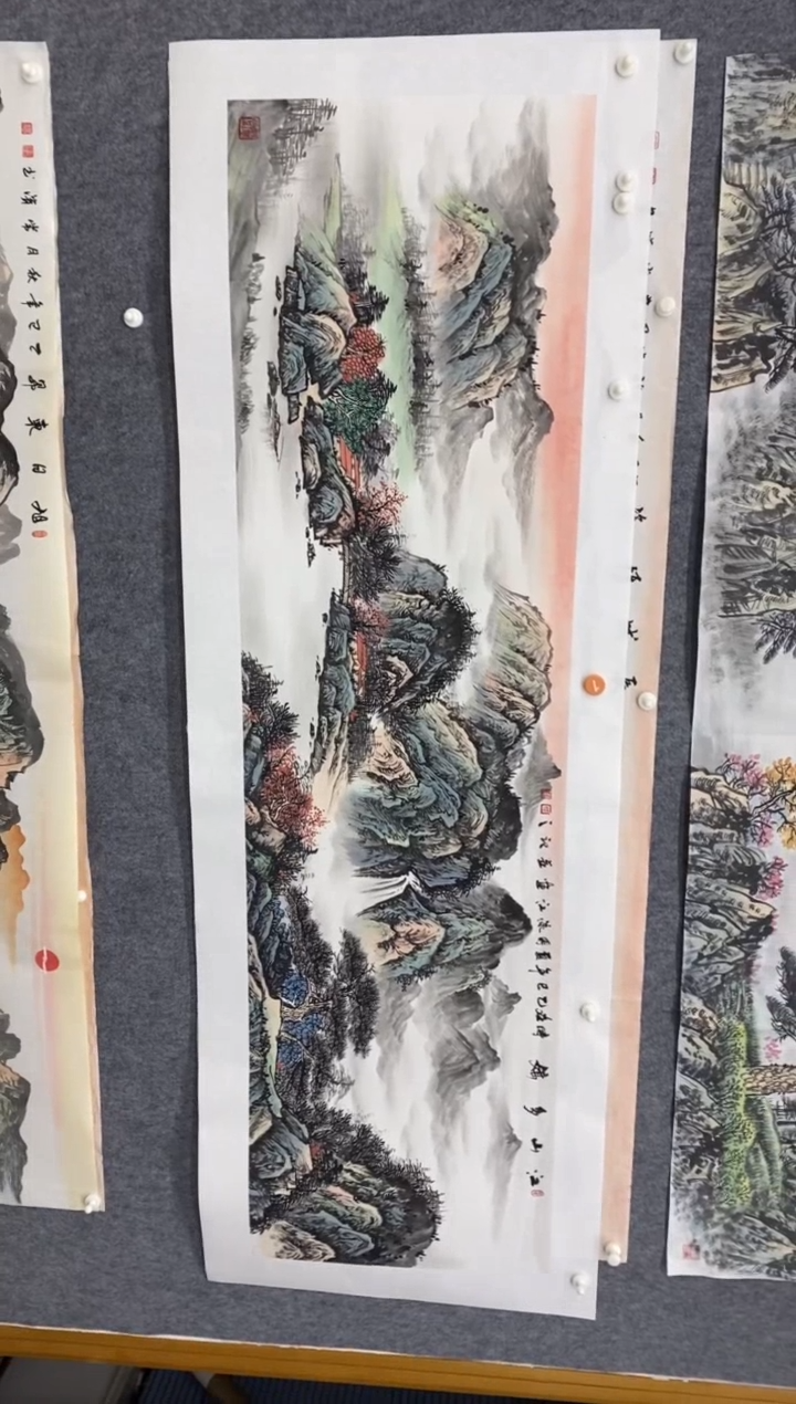 国画福利！  沈泳江手绘 六尺对开180*50cm 江山多娇原价499