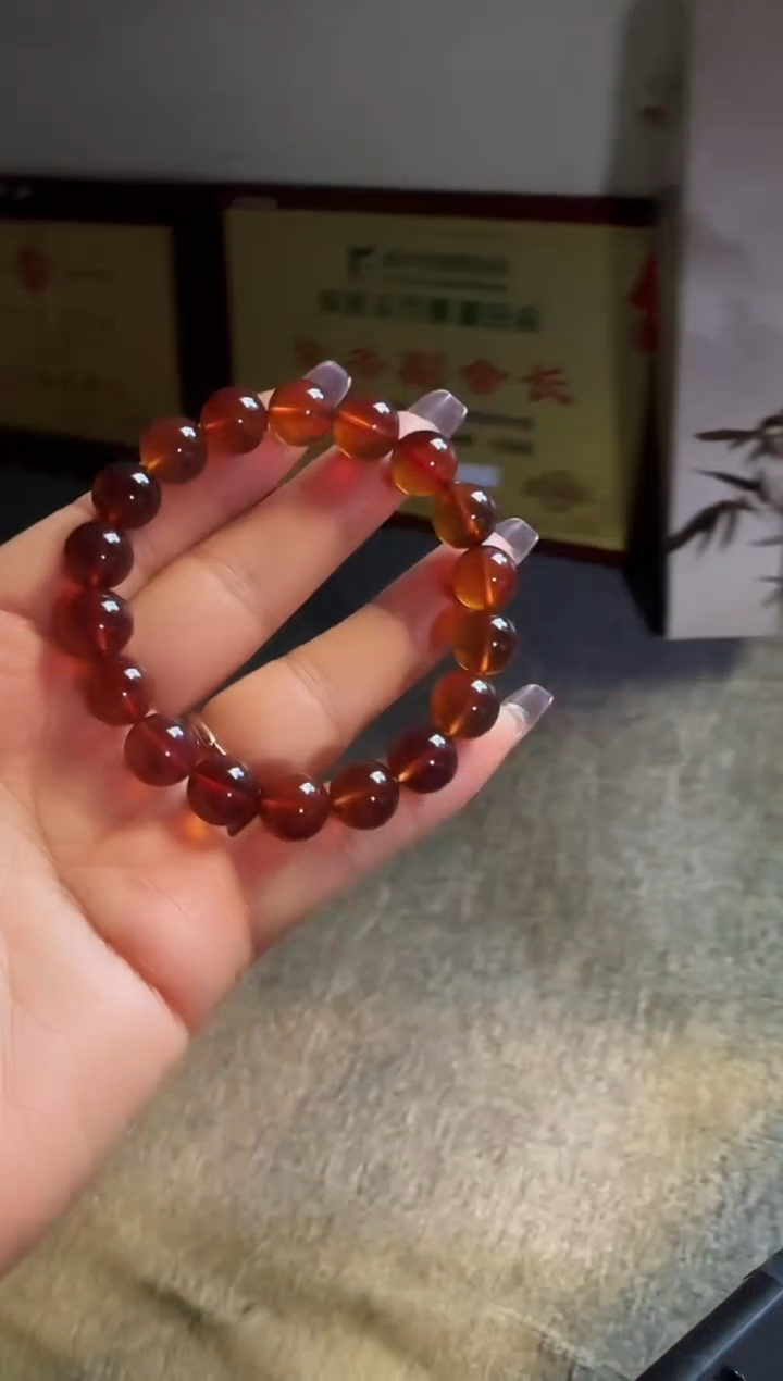 手串琥珀未镶嵌爱****鱼#26缅甸琥珀紫罗兰手串10mm