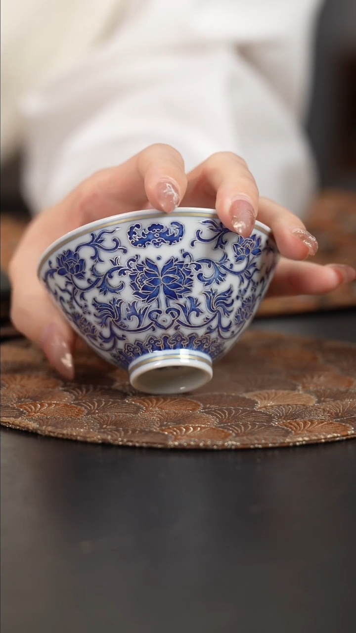 【闪购商品】杯四景堂青花描银