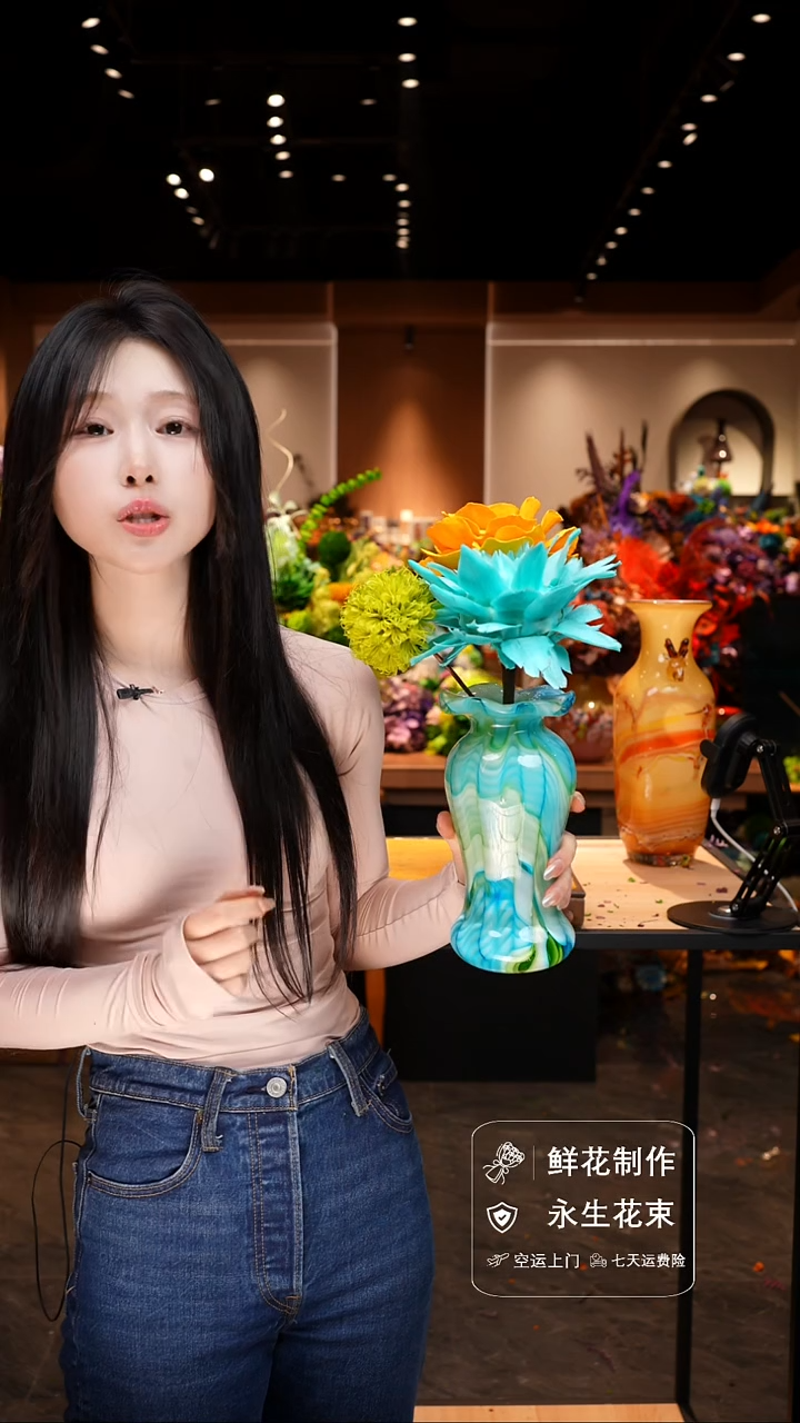 琉璃手工艺品手工花器花束空运包邮送货上门-以图片为准    
