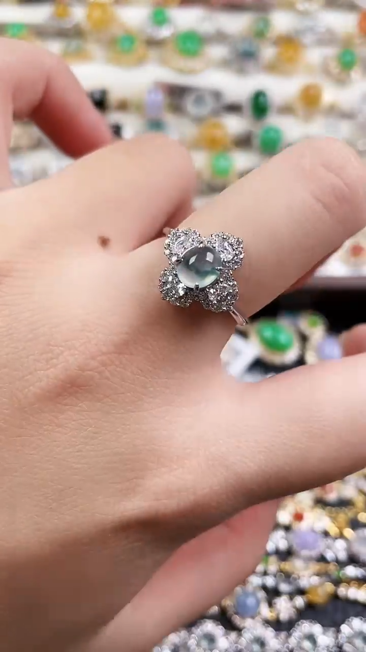 银S925镶嵌戒指翡翠146