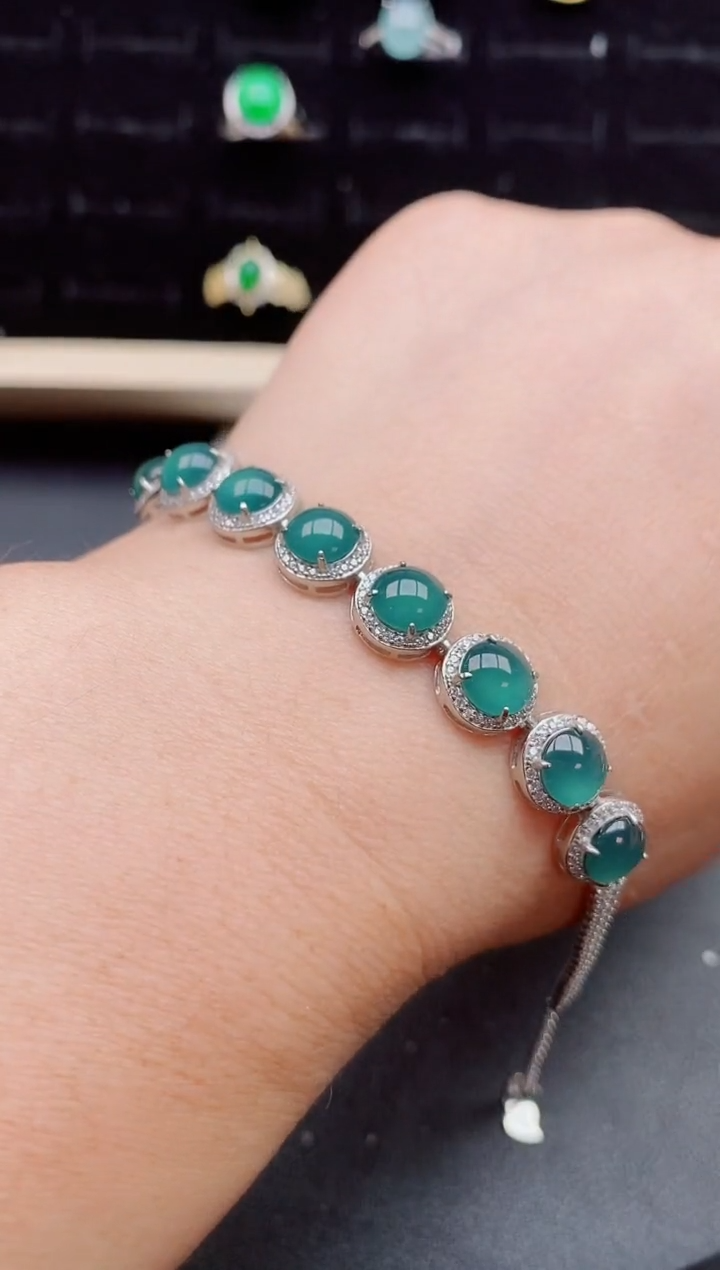 【闪购商品】翡翠手链银S925镶嵌50850050