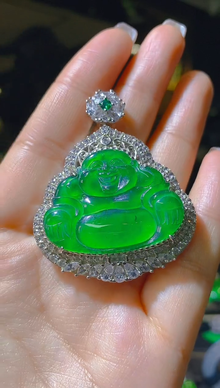 【闪购商品】翡翠吊坠(赠链)银S925镶嵌005     