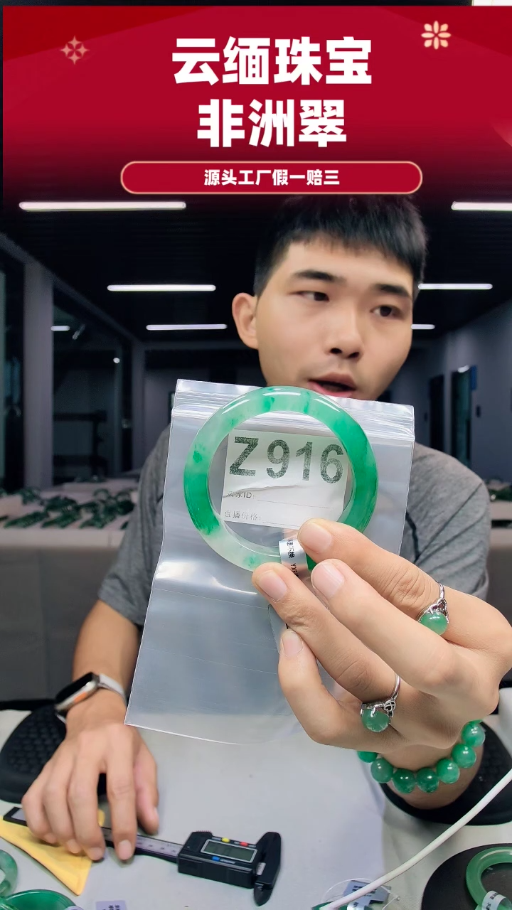 未镶嵌手镯石英质玉（非洲翠）58圈口Z916