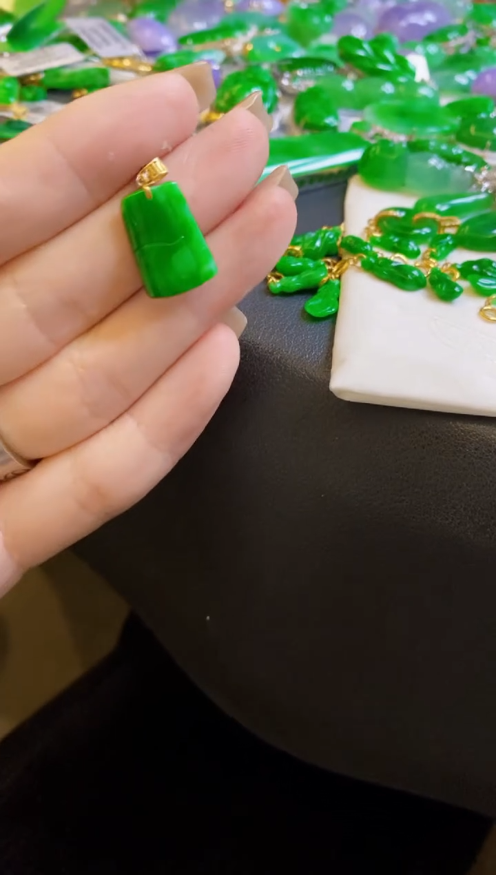 【闪购商品】定制翡翠18K金镶嵌竹子