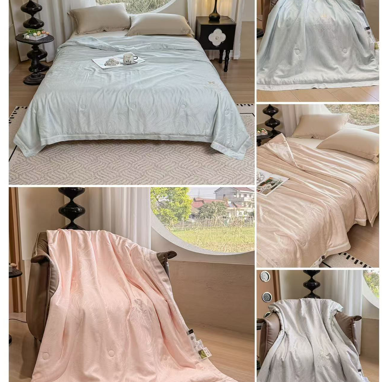 【Claire可奈】80S天丝夏被轻奢风提花款蚕丝透气夏被