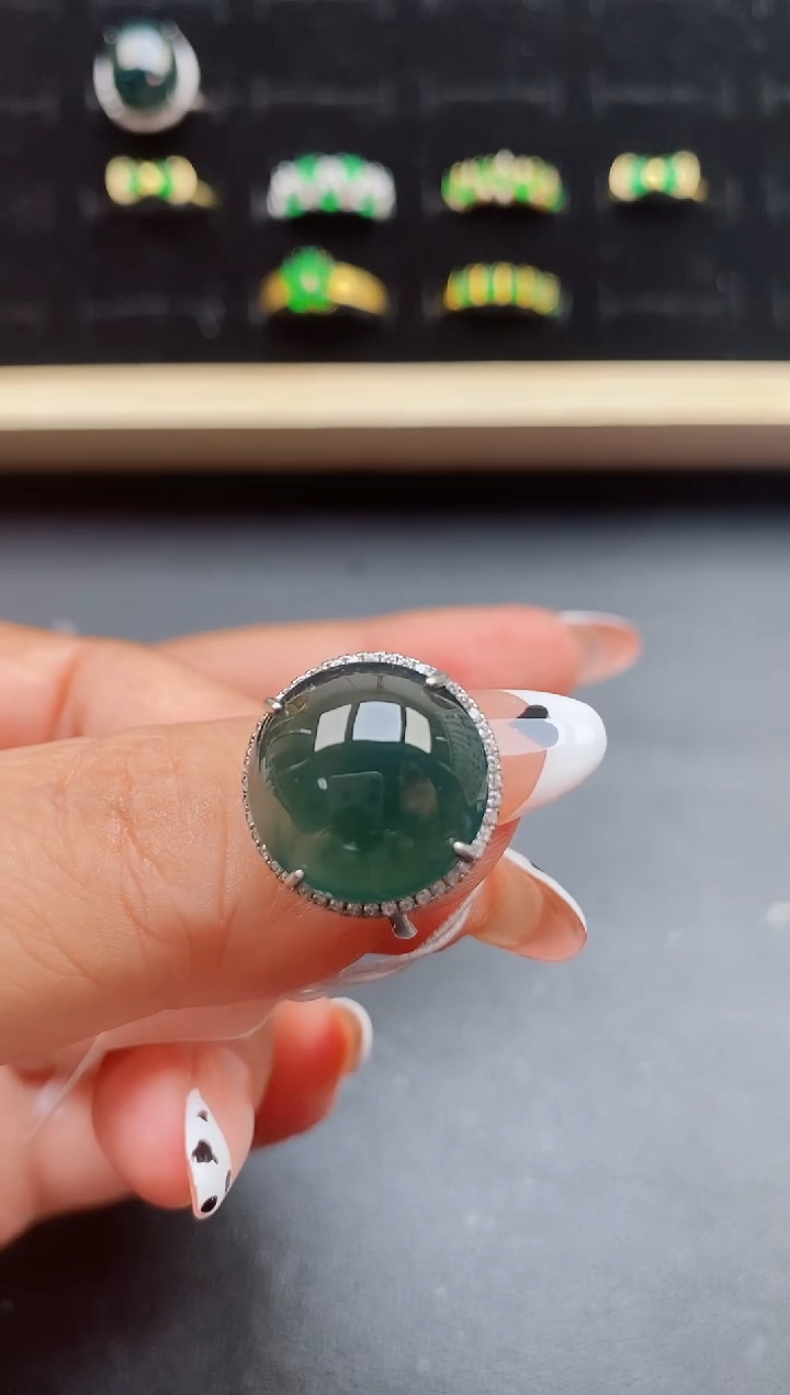 【闪购商品】翡翠戒指银S925镶嵌321321