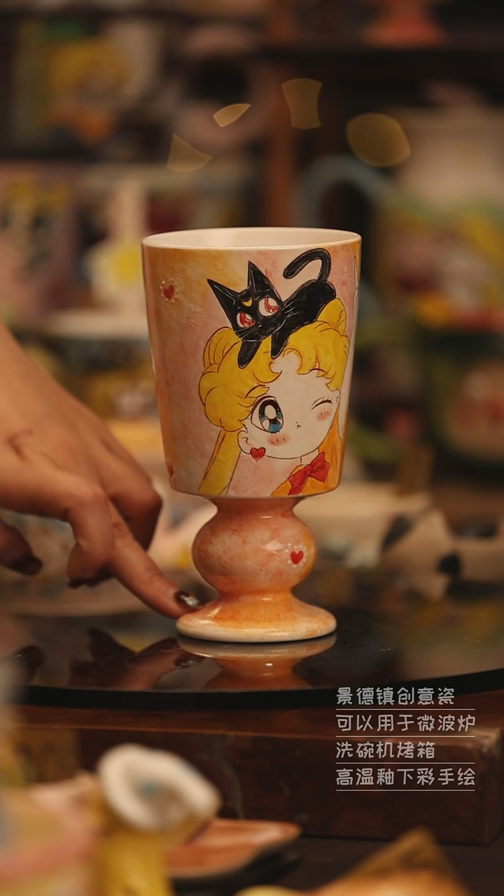 陶瓷景德镇可爱陶瓷釉下彩绘设计师款
