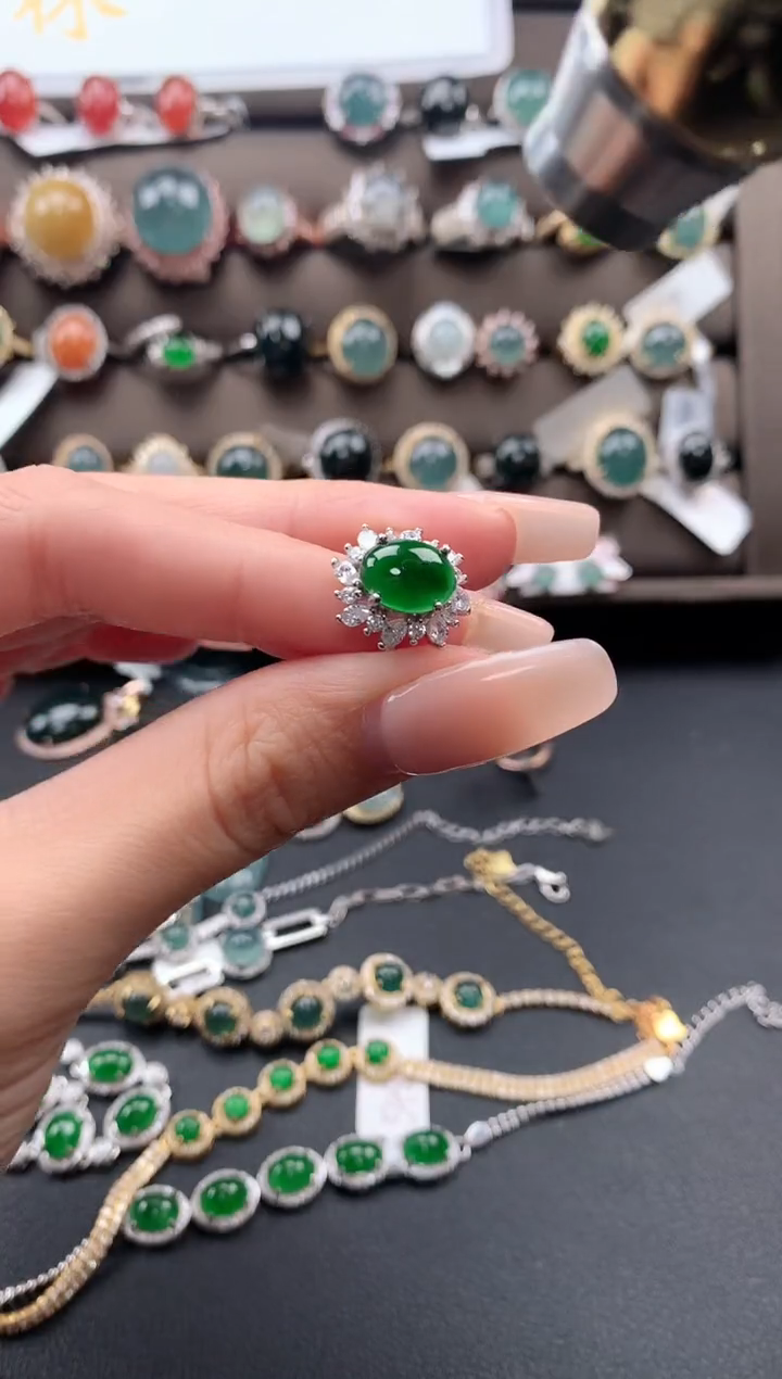 【闪购商品】翡翠戒指银S925镶嵌3243243