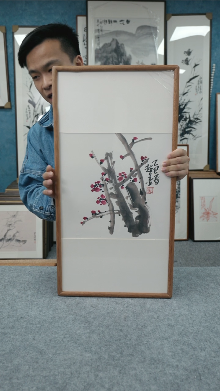 国画33*66郑志超老师花鸟带框