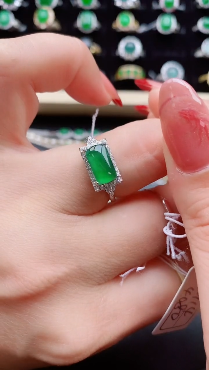 【闪购商品】翡翠戒指银S925镶嵌1321